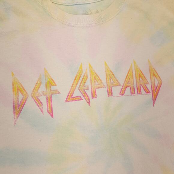 Def Leppard Band Graphic Short Sleeve Crew Neck Shirt Womens Size L Tie Dye - Picture 4 of 9